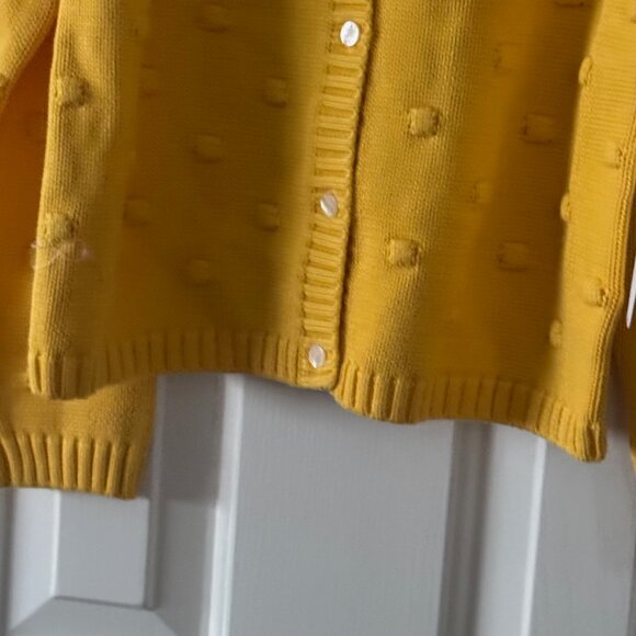 New Classic Prep Girls Elise Popcorn Cardigan Banana Cream Yellow Size 10 - Picture 3 of 15